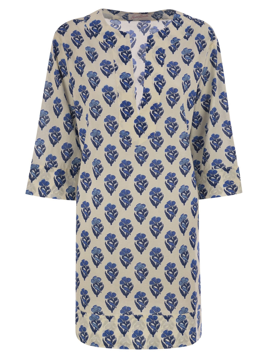 ワンピース MC2 Saint Barth MACHA - Cotton tunic dress (MHA001 05752H) Woman cotton tunic dress Macha – MC2 Saint Barth