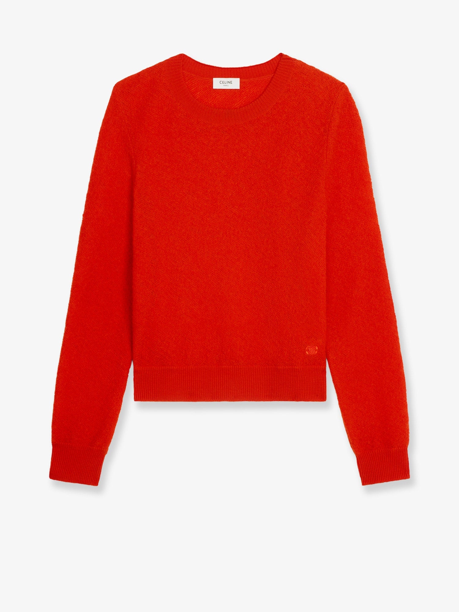 最終値下げ【CELINE】TRIOMPHE WOOL SWEATER triomphe crew neck sweater in fair isle wool - OFF WHITE