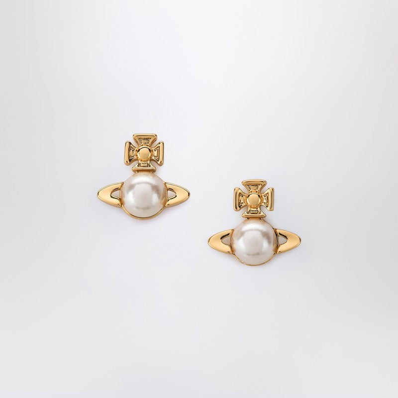 Vivienne Westwood Gold Balbina Earrings With Pearl – Fashdes