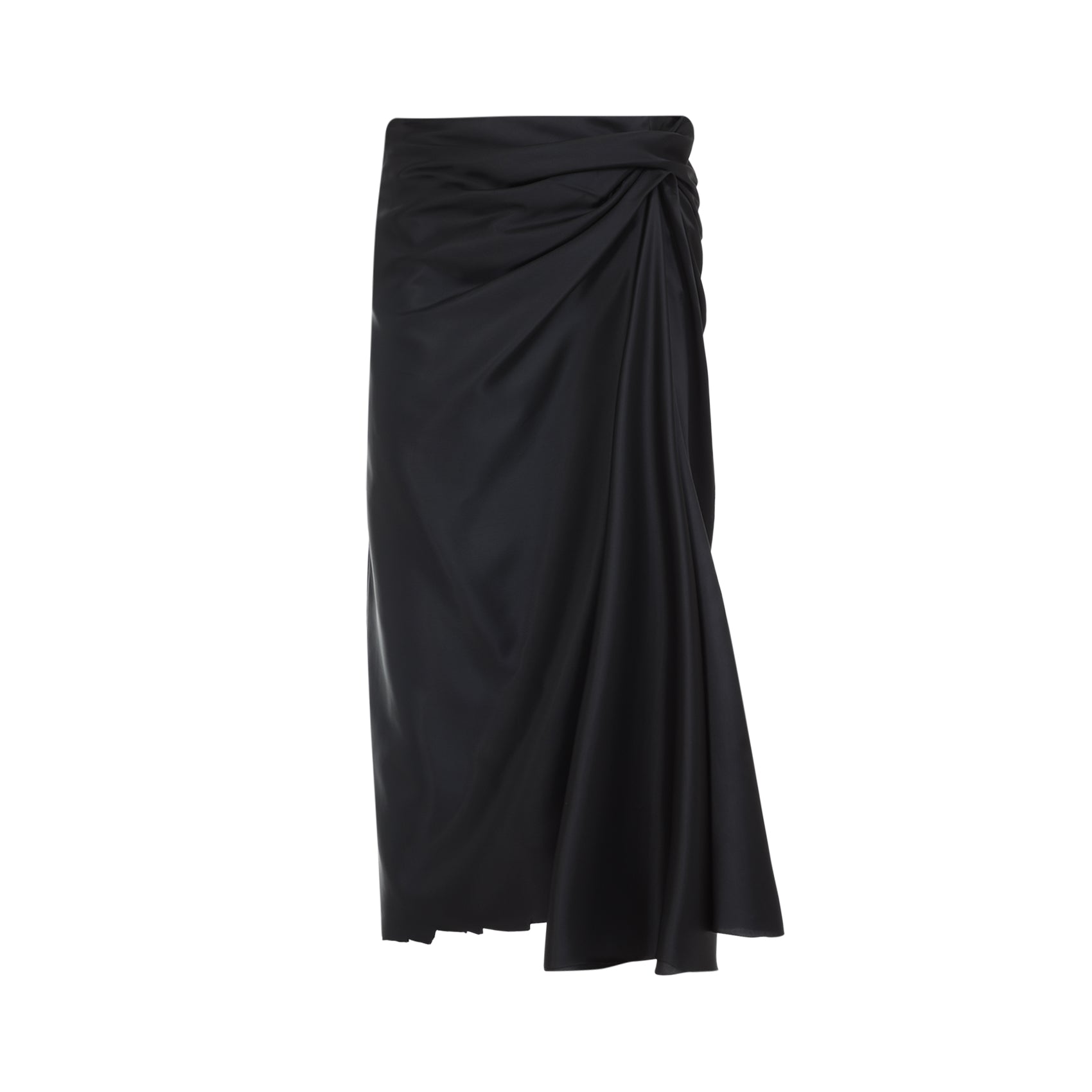 Balenciaga Draped Black Skirt In Cupro Twill – Fashdes