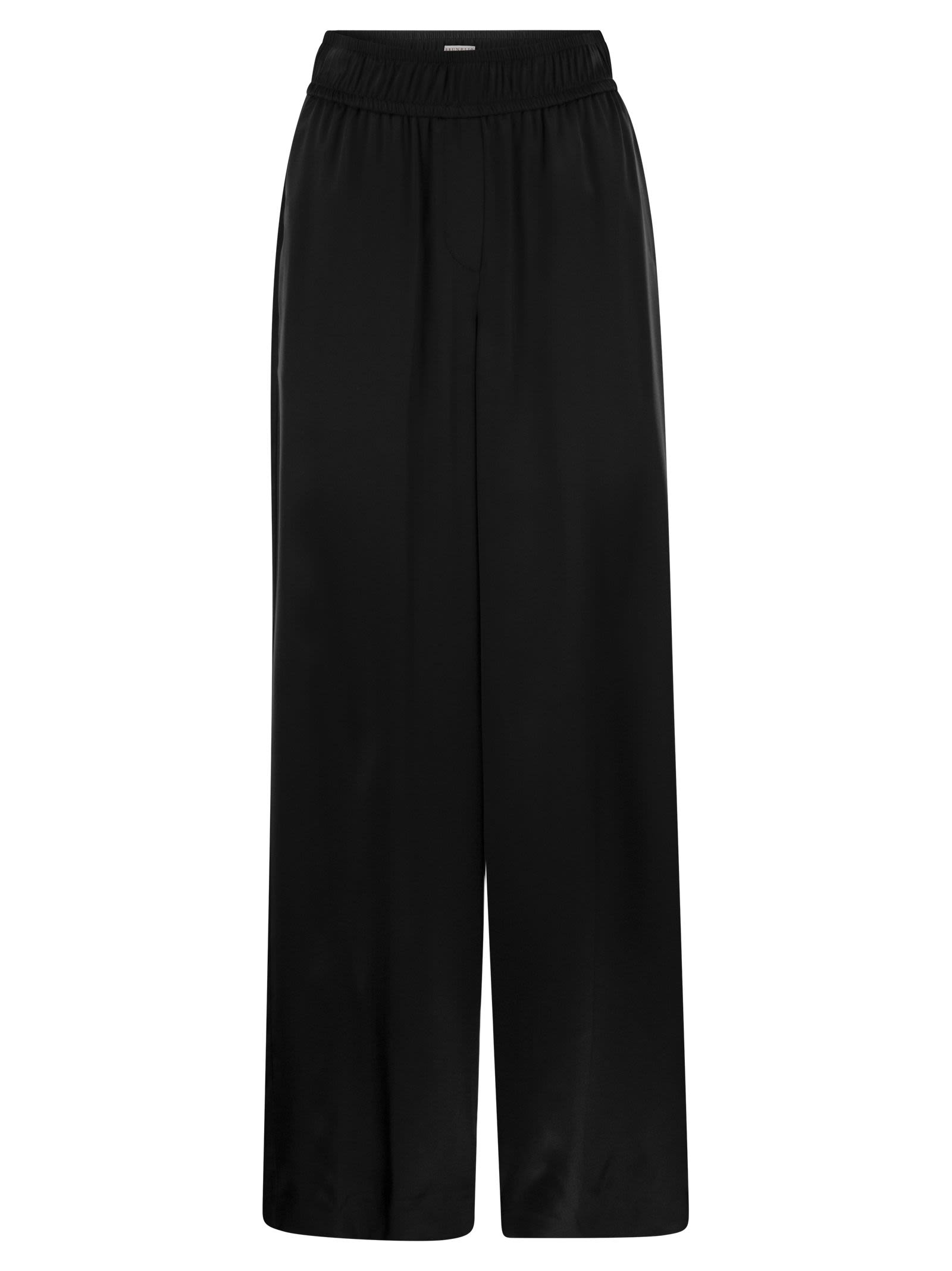 パンツ BRUNELLO CUCINELLI Track trousers in stretch silk satin Brunello Cucinelli Stretch Silk Satin Track Trousers